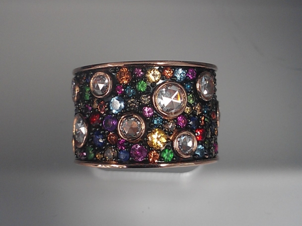 18k Rose Gold Wide Band  by Norman Covan