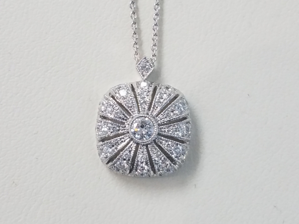 Antique Style Diamond Pendant Necklace by Beverley K