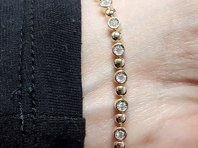 Gold & Diamond Bezels Bracelet  by Allison Kaufman