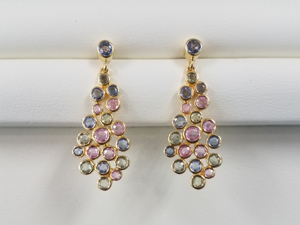 Pastel Sapphire Drop Earrings by Beverley K