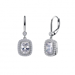 Sterling Silver Dangle Earrings w/Simulated Diamonds by Lafonn Jewelry