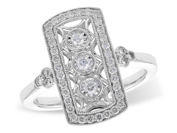 Deco Style White Gold & Diamond Ring by Allison Kaufman