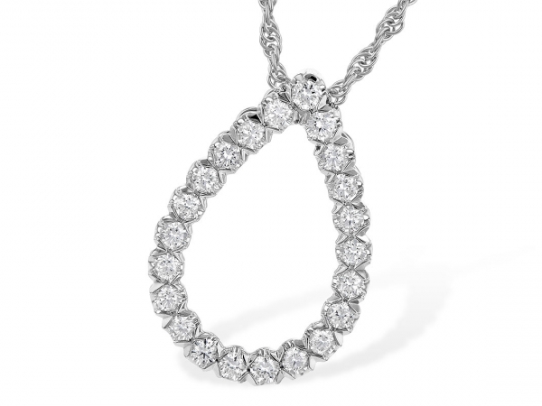 Tear Shape Diamond Pendant Necklace by Allison Kaufman
