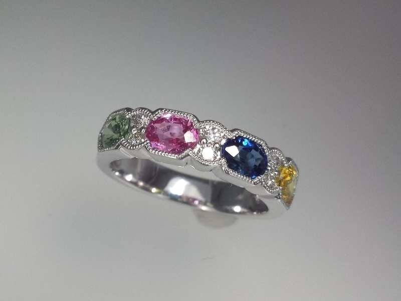 Multi-Color Sapphires Ring by Allison Kaufman