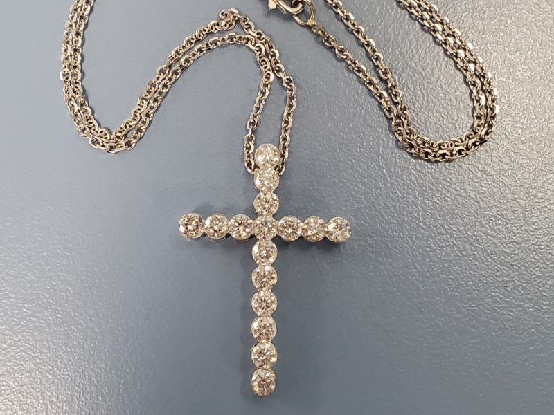 Diamond Cross and Chain by Previously Enjoyed (Estate Jewelry)