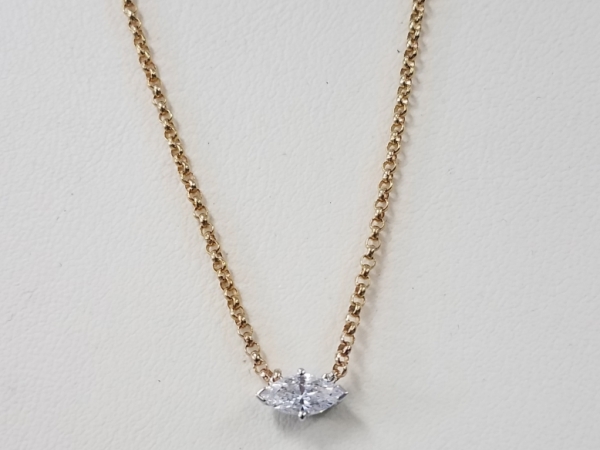 Gold Necklace with CZ Center  by Cherie Dori
