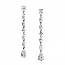 Sterling Silver Drop Earrings w/ Simulated Diamonds by Lafonn Jewelry