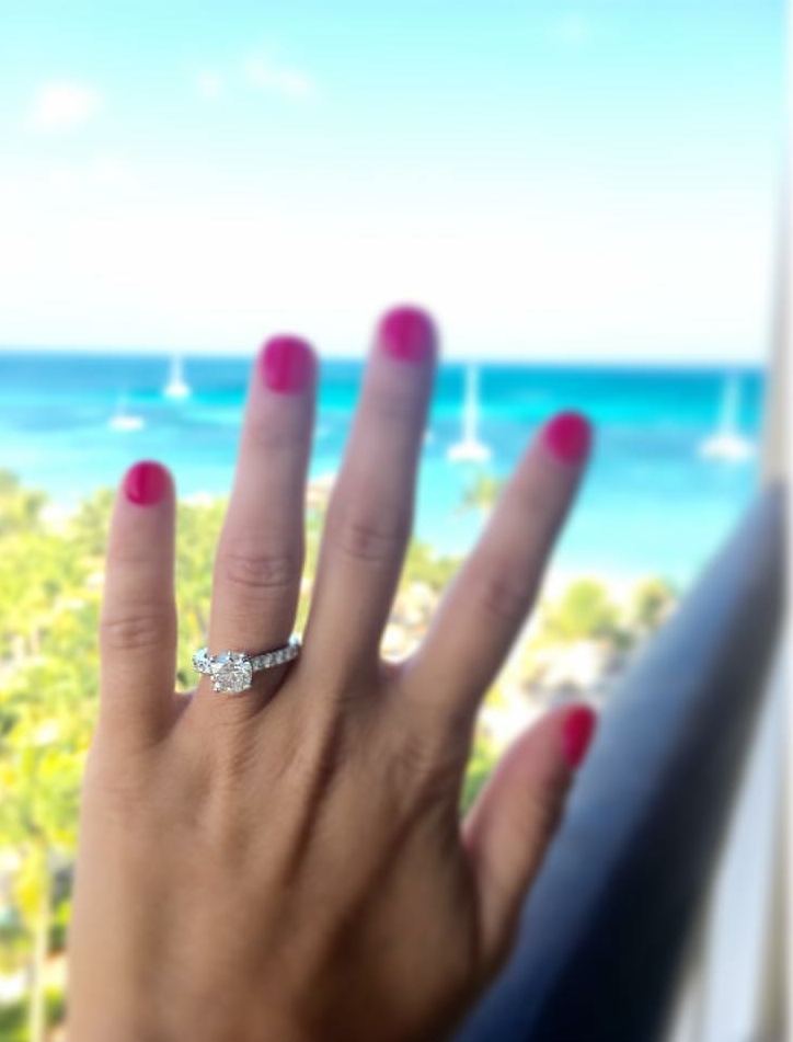 Beach Proposal, Diamond Engagement ring, Wallach Jewelry Designs